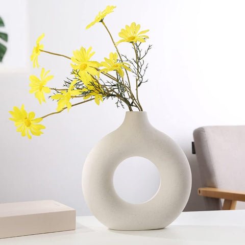 Ceramic Hollow Donut Vase