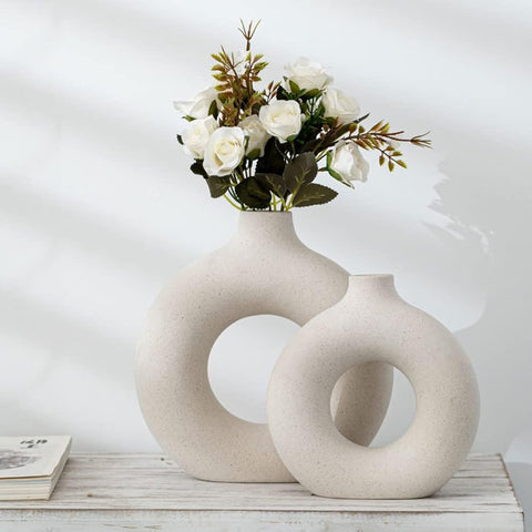 Ceramic Hollow Donut Vase