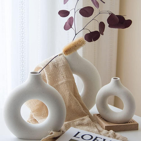 Ceramic Hollow Donut Vase